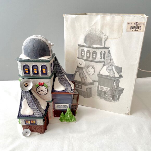 Department 56 North Pole Series Weather and Time Observatory Lighted 56.56385 - Picture 1 of 14